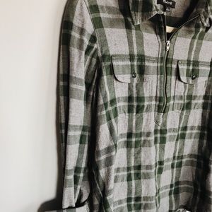 Madewell quarter zip flannel shirt